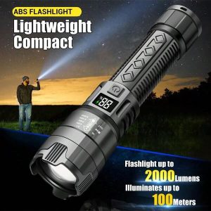 1PC LED Flashlight, Portable Waterproof Rechargeable Flashlight, Multifunctional Telescopic Zoom Flashlight, Outdoor USB Charging Emergency Flashlight Flashlight For Emergency, Camping White Light