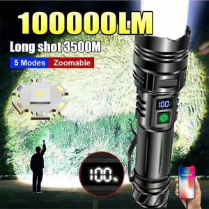 Most Powerful LED Flashlights USB Rechargeable Torch High Power Flash Light Tactical Lantern Long Shot Hand Lamp For Camping 26650 Battery