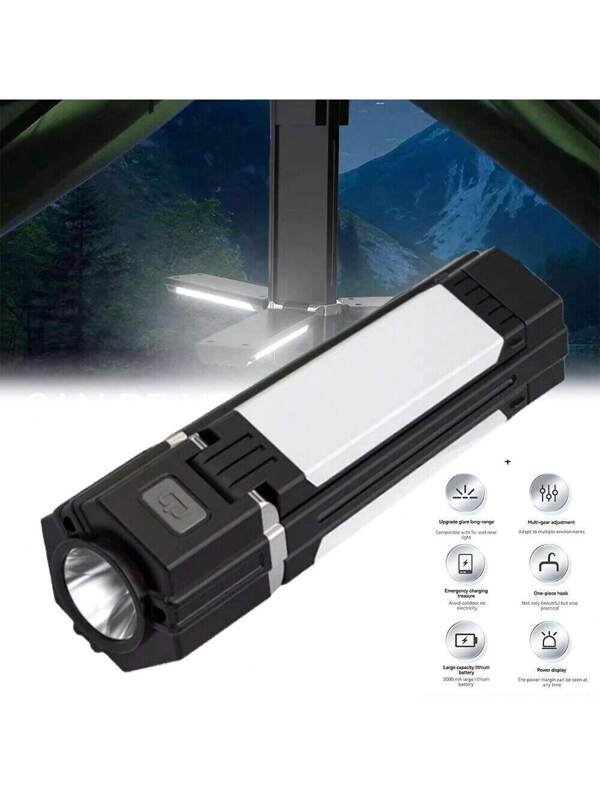 Super Bright Torch Flashlight USB Rechargeable Camping Outdoor Magnet Work Lamp 1