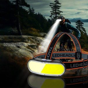 1PC LED Headlight 5 Lighting ModesHead Flashlight Rechargeable Waterproof Headlight Suitable For Outdoor Fishing And Camping Lighting Black