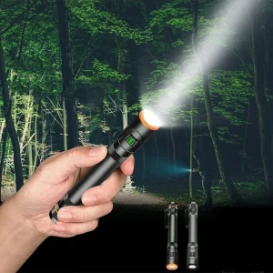 1pc Mini Portable LED Flashlight Built-In Battery With Pen Clip Tail Magnet Rechargeable Suitable For Outdoor Camping Home Emergency Lighting Flashlight Multicolor