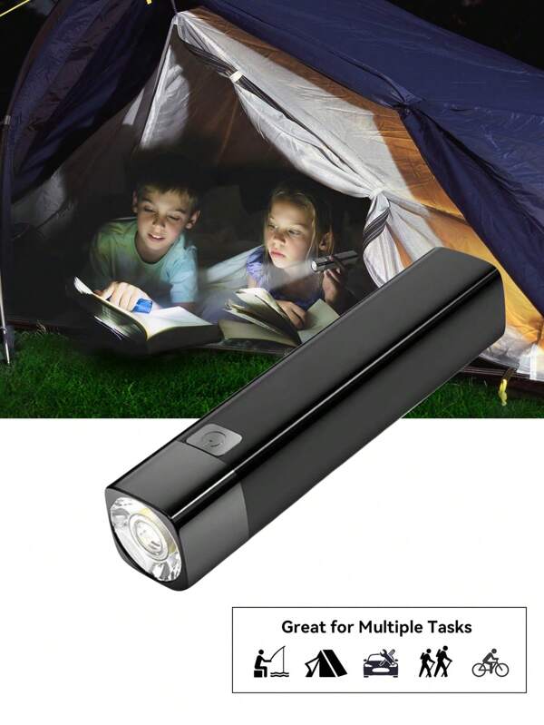 1 Pc Mini Portable Ultra Bright Long-Range Multifunctional Led Flashlight, Usb Charging, Abs Material, Portable Small Size, Suitable For Home Use, Camping, Fishing, Hiking Star